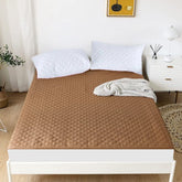 Cotton Quilted Waterproof Mattress Cover - Brown